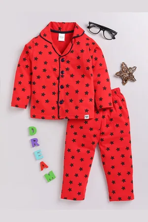 Moms Love Girls Printed Shirt Collar Pure Cotton Clothing Set