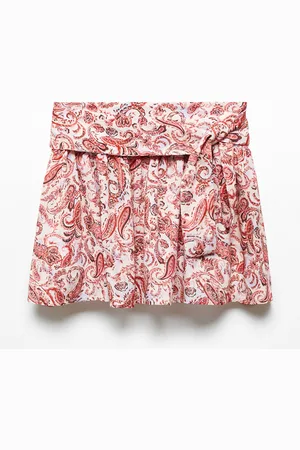 MANGO Girls Paisley Print Flared Skirt