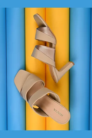 Rocia Colourblocked Square Toe High Block Heels