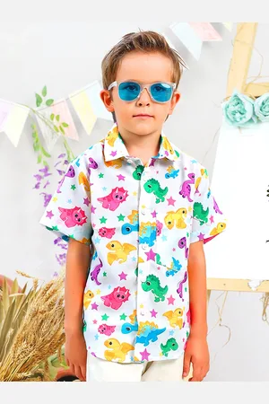 Jilmil Boys Conversational Printed Cotton Casual Shirt