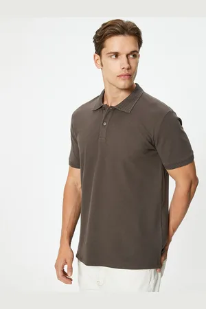 Koton Men Polo Collar Solid Pure Cotton Longline T-shirt