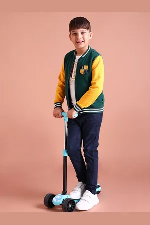 Ralph Lauren U S Polo Assn Boys Green Brand Logo Applique Detail Stand Collar Sweatshirt