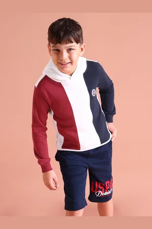 Ralph Lauren Boys White Colourblocked Hooded Sweatshirt
