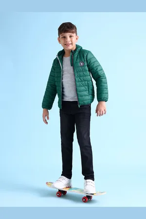 Ralph Lauren Boys Solid Hooded Puffer Jacket With Brand Logo Applique Detail