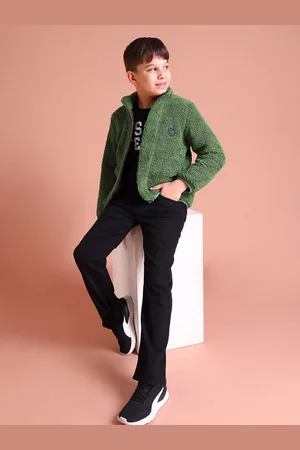 Ralph Lauren Boys Olive Green Self Design Bomber Jacket
