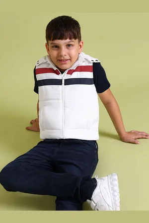 Ralph Lauren Boys Striped Hooded Gilet Puffer Jacket
