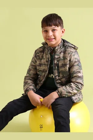 Ralph Lauren Boys Olive Green Camouflaged Hooded Puffer Jacket