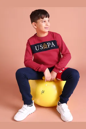 Ralph Lauren U S Polo Assn Kids Boys Red Printed Sweatshirt