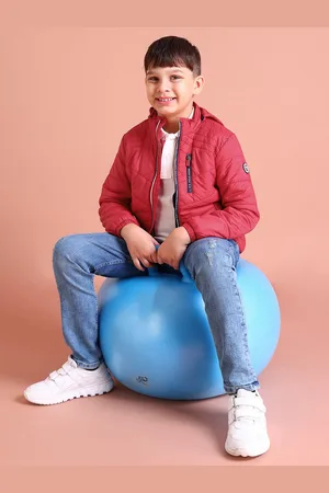 Ralph Lauren Boys Red Solid Puffer Jacket