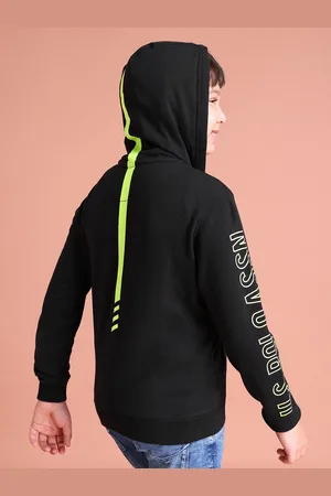 Ralph Lauren Boys Black Hooded Pure Cotton Front-Open Sweatshirt