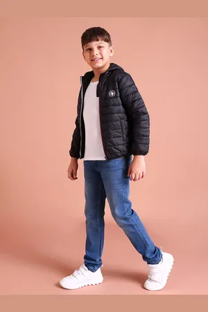 Ralph Lauren Boys Solid Hooded Puffer Jacket With Brand Logo Applique Detail