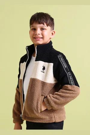 Ralph Lauren Boys Brown Black Colourblocked Tailored Jacket