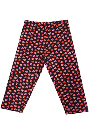 BodyCare Girls Black & Red Printed Capris