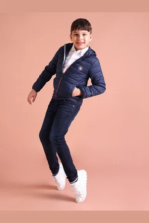 Ralph Lauren Boys Navy Blue Solid Puffer Jacket