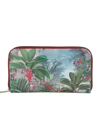 Krsnaa Mehta Unisex Floral Printed Leather Zip Around Wallet