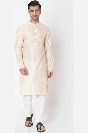 Ethnicity Floral Yoke Design Mandarin Collar Embroidered Straight Kurta