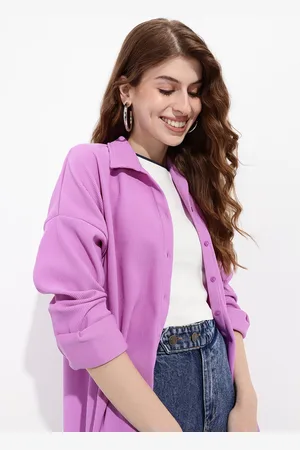 DressBerry Casually Luxe Knit & Rib Relaxed Shirt