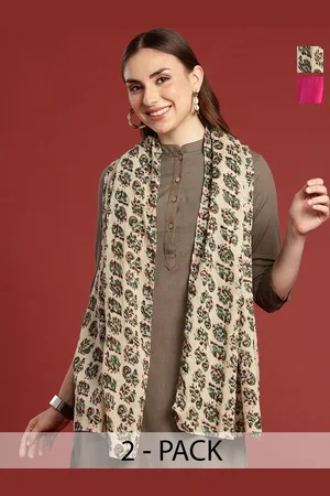Anouk Pack Of 2 Printed Cotton Scarf