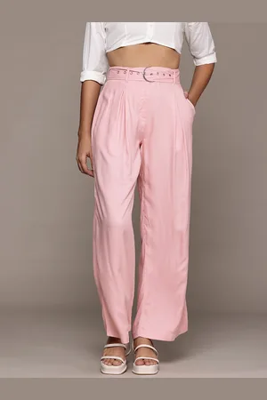 Roadster The Lifestyle Co. Women Super Wide Leg Korean Pants with Belt