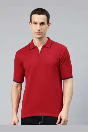 Pierre Carlo Men Solid Polo Collar T-shirt