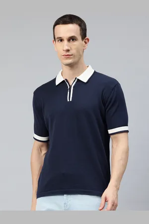 Pierre Carlo Men Solid Polo Collar T-shirt