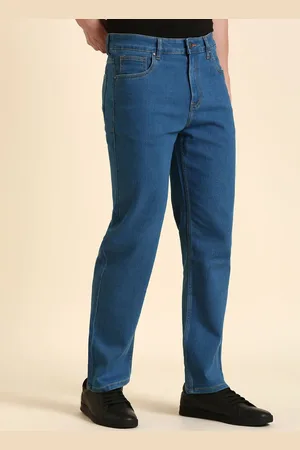 Mast & Harbour Men Blue Straight Fit Clean Look Light Shade Stretchable Jeans