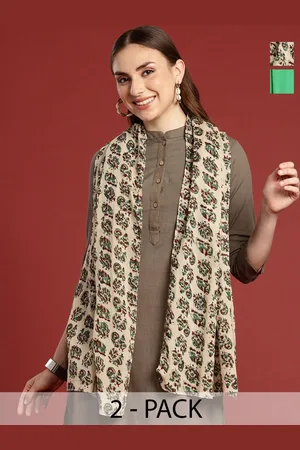 Anouk Pack Of 2 Printed Cotton Scarf