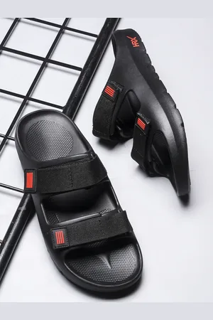HRX Men Black Rubber Slip-On