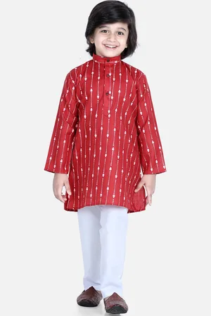 BownBee Boys Ethnic Motifs Printed Regular Pure Cotton Kurta with Pyjamas