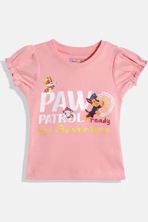 Eteenz Infant Girls Paw Patrol Print Puff Sleeve Cotton Top