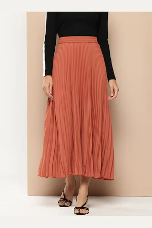 Chemistry Accordion Pleats Maxi Flared Skirt