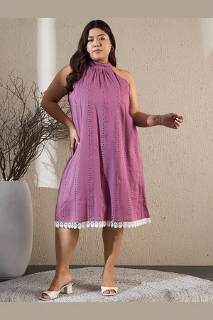 KASSUALLY Women halter Neck A-Line Dress