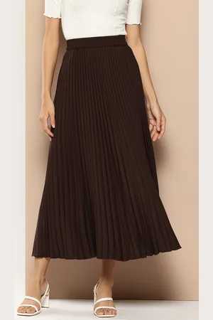 Chemistry Accordion Pleats Maxi Flared Skirt