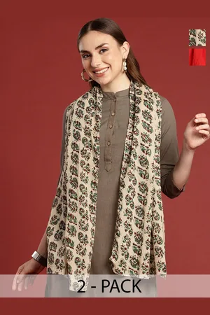 Anouk Pack Of 2 Printed Cotton Scarf