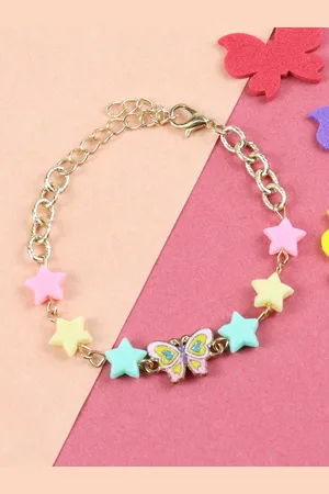 asthetika Butterfly Charm Stars Bracelet Rakhi with Roli Chawal