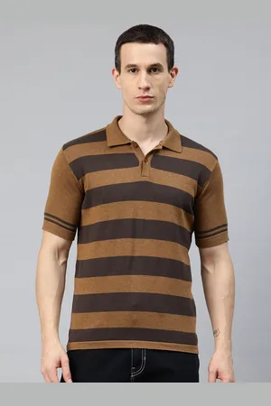 Pierre Carlo Men Striped Polo Collar T-shirt