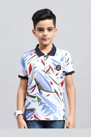 Monte Carlo Boys Geometric Printed Polo Collar T-shirt