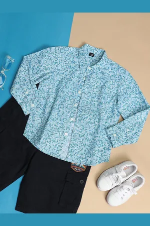 HOOP Boys Floral Printed Cotton Casual Shirt