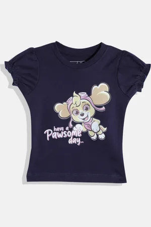 Eteenz Infant Girls Paw Patrol Print Puff Sleeve Cotton Top