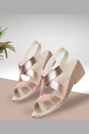 TRASE Women Champagne-Toned Solid Wedges
