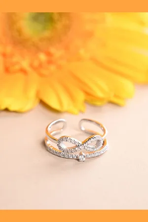 CLARA 925 Platinum-Plated CZ Studded Finger Ring