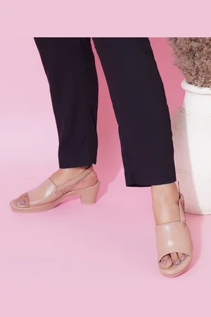 Sherrif PU Block Heeled Mules with Buckles