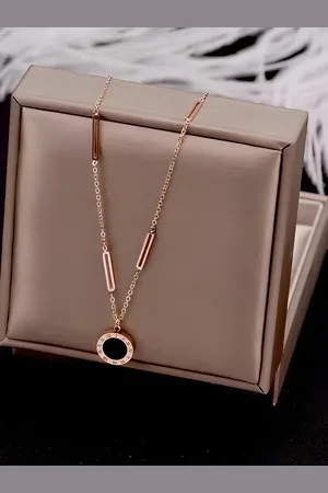 KARISHMA KREATIONS Rose Gold Plated Stainless Steel Pendants with Chains