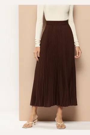 Chemistry Accordion Pleats Maxi Flared Skirt