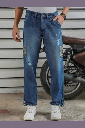 High Star Men Tapered Fit Mildly Distressed Light Fade Cotton Jeans