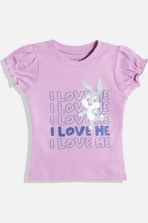 Eteenz Infant Girls Bugs Bunny Print Puff Sleeve Cotton Top