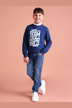 Ralph Lauren Boys Royal Blue Brand Logo Print Pure Cotton Sweatshirt