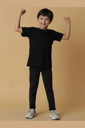 TALES & STORIES Boys Charcoal Grey Slim Fit Mid-Rise Clean Look Denim Jeans