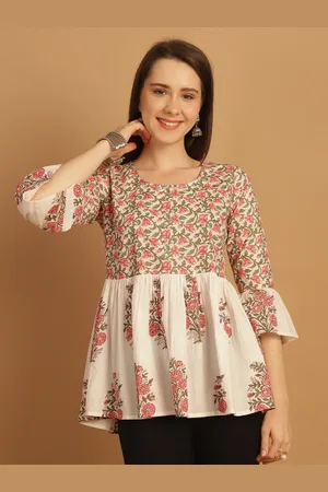 Rajnandini Print Bell Sleeve Cotton Top