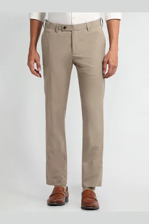 Arrow Men Autoflex Plain Mid-Rise Slim Fit Chinos Trousers